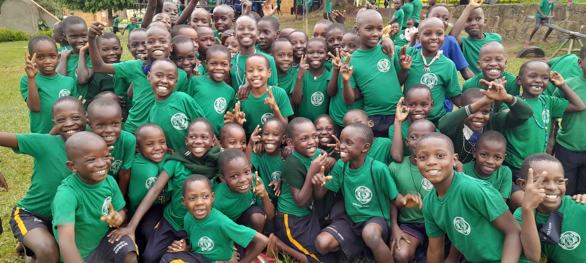 St. Julie Model learners celebrating together on campus